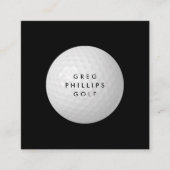 Moderner Black & White Golf Pro oder Instruktor Quadratische Visitenkarte (Vorderseite)