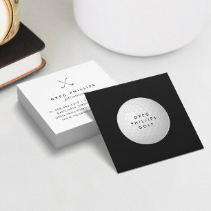 Moderner Black & White Golf Pro oder Instruktor Quadratische Visitenkarte