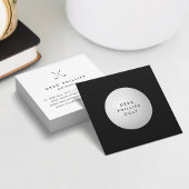 Moderner Black & White Golf Pro oder Instruktor Quadratische Visitenkarte