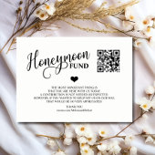 Moderner Black & White Honeymoon Fund + QR Code Begleitkarte