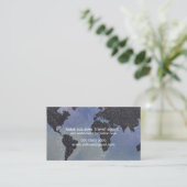 Moderner Black World Map Travel Agent Visitenkarte (Stehend Vorderseite)