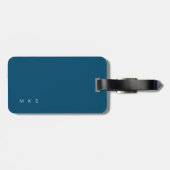 Moderner BLAU (Name und Initiale) Reisender Gepäckanhänger (Rückseite horizontal)