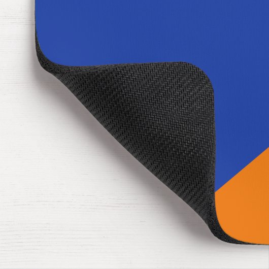 Moderner Blau- und Orangefarbener Farbblock gestör Mousepad (Ecke)