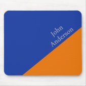 Moderner Blau- und Orangefarbener Farbblock gestör Mousepad (Vorne)