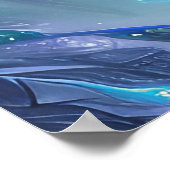 Moderner Blau- und Weißsilber Poster (Ecke)