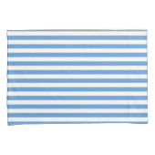 Moderner Blau- und Weißstreifen-Strand Kissenbezug (Vorderseite-Rechts)