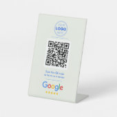 Moderner Blau-Weiß-QR-Code für Geschäftsbewertunge Sockelschild (Vorderseite)
