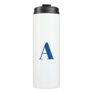 Moderner, blau-weißer Anfangsbuchstabe Thermosbecher