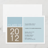 Moderner blauer Abschluss Einladung (Vorne/Hinten)