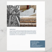 Moderner Blauer Blocktext, geometrische Foto-Forme Flyer (Hinten)