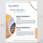 Moderner Blauer Blocktext, geometrische Foto-Forme Flyer (Vorne)