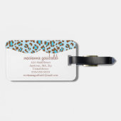 Moderner blauer Choco Tierdruck-Girly Gepäckanhänger (Rückseite horizontal)