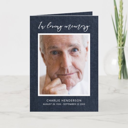 Moderner blauer Denim in der Liebe Erinnerung gekl Programm (Vorderseite)