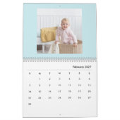 Moderner blauer Familien-Fotokalender 2026 für Bab Kalender (Feb 2027)
