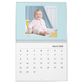 Moderner blauer Familien-Fotokalender 2026 für Bab Kalender (Mär 2026)