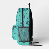 Moderner blauer geometrischer Burst-Rucksack Bedruckter Rucksack (Rechts)