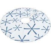 Moderner blauer geometrischer polyester weihnachtsbaumdecke (Schrägansicht)