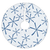Moderner blauer geometrischer polyester weihnachtsbaumdecke (Vorderseite)