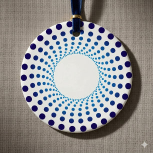 Moderner blauer gepunkteter Kreis Ornament