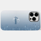 Moderner blauer Glitzer Glitzern Personalisiert Na Case-Mate iPhone Hülle (Rückseite (Horizontal))