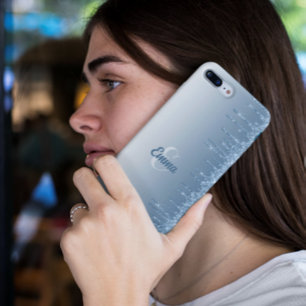 Moderner blauer Glitzer Glitzern Personalisiert Na Case-Mate iPhone 14 Pro Max Hülle