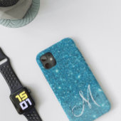 Moderner blauer Glitzer Glitzern Personalisiert Na Case-Mate iPhone Hülle
