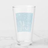 Moderner blauer Glitzer Glitzern Personalisiert Na Glas (Rückseite)