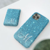 Moderner blauer Glitzer Glitzern Personalisiert Na iPhone Hülle