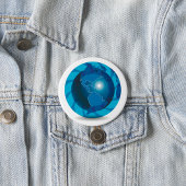 Moderner blauer Globus Weltkarte Button