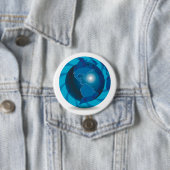Moderner blauer Globus Weltkarte Button (Beispiel)
