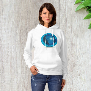 Moderner blauer Globus Weltkarte Hoodie