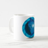 Moderner blauer Globus Weltkarte Kaffeetasse (Vorderseite Links)
