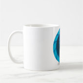 Moderner blauer Globus Weltkarte Kaffeetasse (Links)
