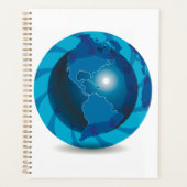 Moderner blauer Globus Weltkarte Planer (Vorderseite)