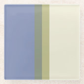 Moderner blauer, grüner Cremefarbblock Glasuntersetzer (Vorderseite)