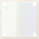 Moderner blauer, grüner Cremefarbblock Glasuntersetzer (Rückseite)