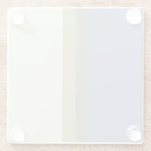 Moderner blauer, grüner Cremefarbblock Glasuntersetzer (Rückseite)