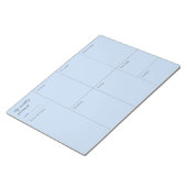 Moderner blauer minimalistischer Wochenplaner Notizblock (angewinkelt)