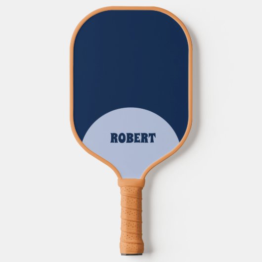 Moderner blauer Monogramm-Name Pickleball Schläger (Vorderseite)