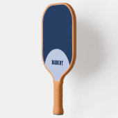 Moderner blauer Monogramm-Name Pickleball Schläger (Links)