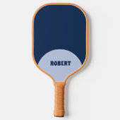 Moderner blauer Monogramm-Name Pickleball Schläger (Rückseite)