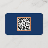 Moderner blauer Mosaik-QR-Code Visitenkarte (Rückseite)