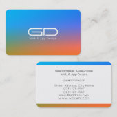 Moderner blauer orangefarbener Stil Visitenkarte (Vorne/Hinten)