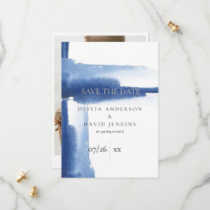 Moderner Blauer Ozean Save the Date