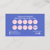 Moderner, blauer Pink-Monogramm-Künstler Treuekarte (Rückseite)