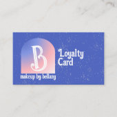 Moderner, blauer Pink-Monogramm-Künstler Treuekarte (Vorderseite)