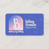 Moderner, blauer Pink-Monogramm-Künstler Visitenkarte (Vorderseite)