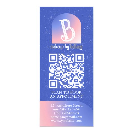 Moderner, blauer Pink-Monogramm-Künstler Werbekarte (Vorne)