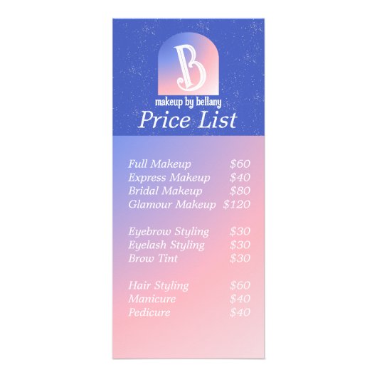 Moderner, blauer Pink-Monogramm-Künstler Werbekarte (Hinten)