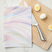 Moderner blauer Rosa-Glitzer aus Marmor Geschirrtuch (Viertel Falte)